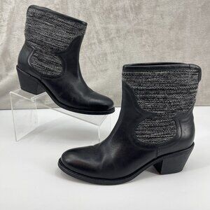 Fortress of Inca Black Leather Wool Textile Handmade Ankle Boots Peru
